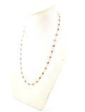 Exquisite 18k Solid Gold Necklace Studded With Ruby Stone - 3.50X5.50 MM , SGGRC-117