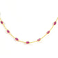 Exquisite 18k Solid Gold Necklace Studded With Ruby Stone - 3.50X5.50 MM , SGGRC-117