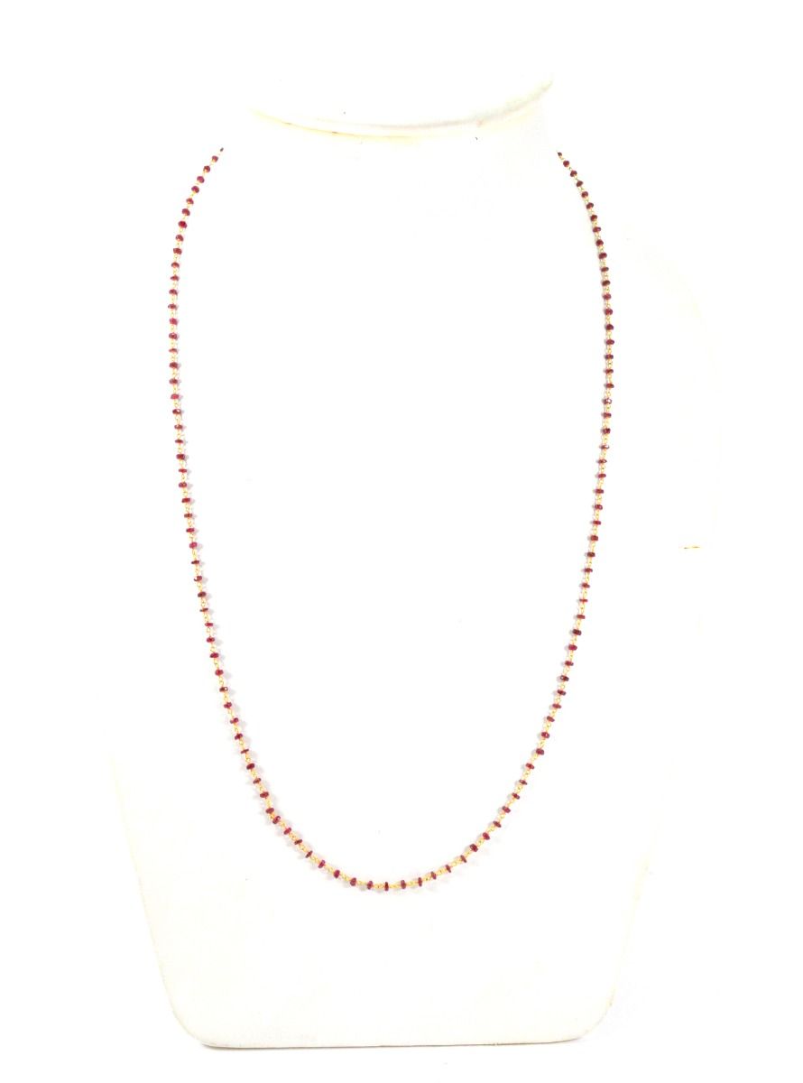 14k  Solid Gold Necklace With Ruby Stone In 2.50 MM Size  , SGGRC-116