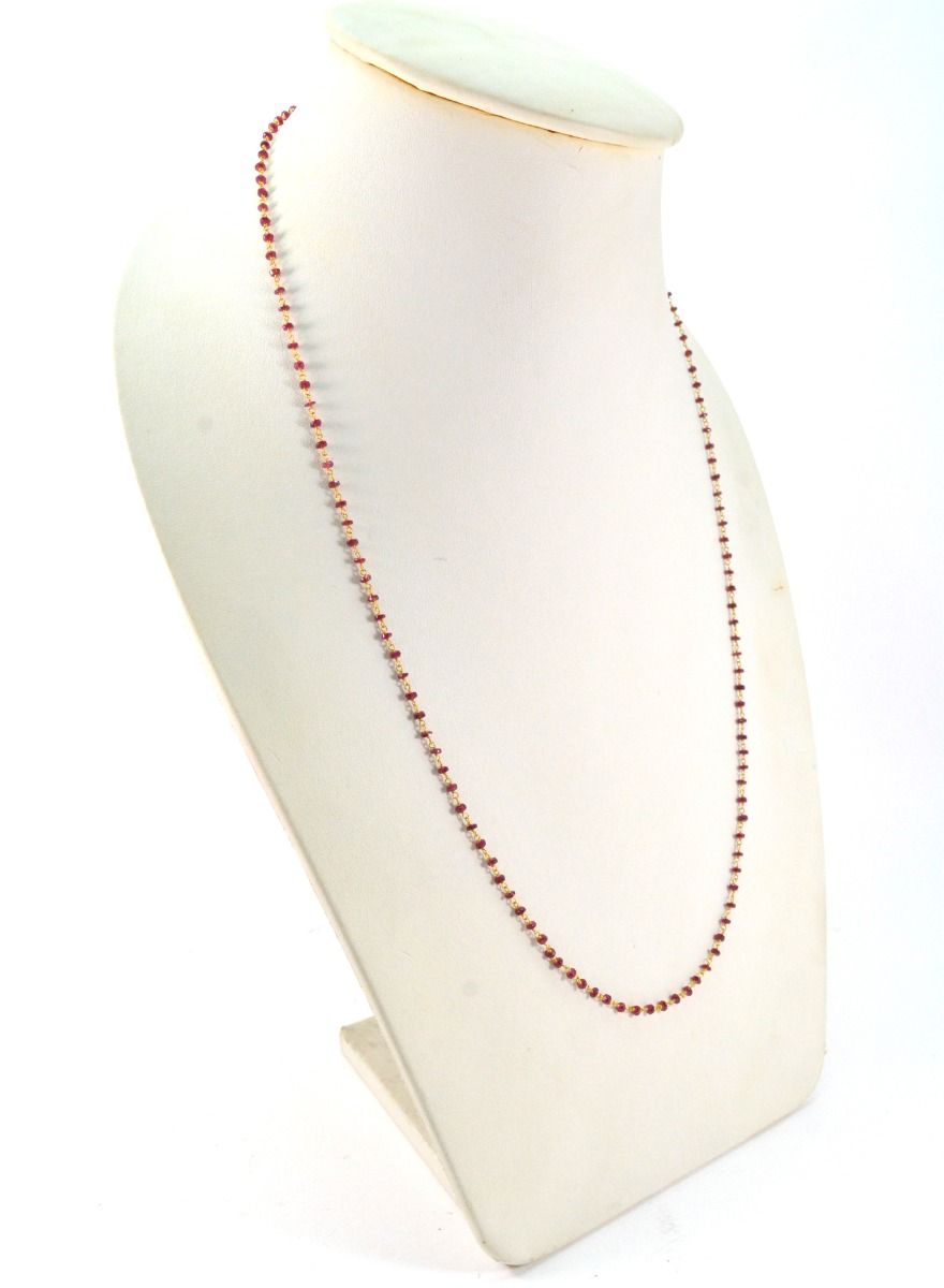 14k  Solid Gold Necklace With Ruby Stone In 2.50 MM Size  , SGGRC-116