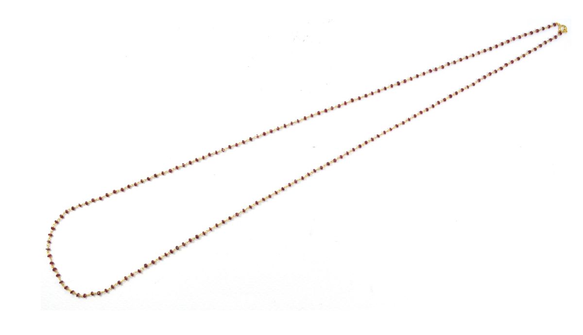 14k  Solid Gold Necklace With Ruby Stone In 2.50 MM Size  , SGGRC-116
