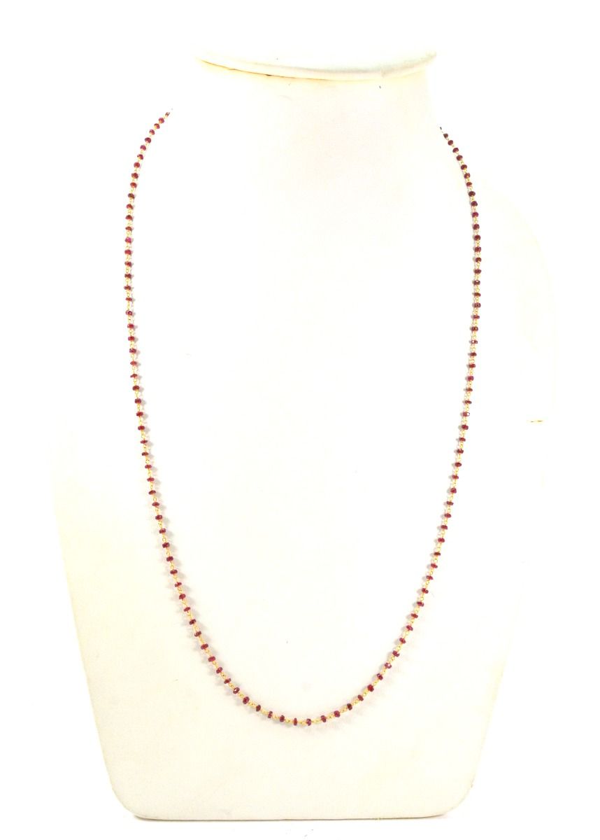 14k  Solid Gold Necklace With Ruby Stone In 2.50 MM Size  , SGGRC-117