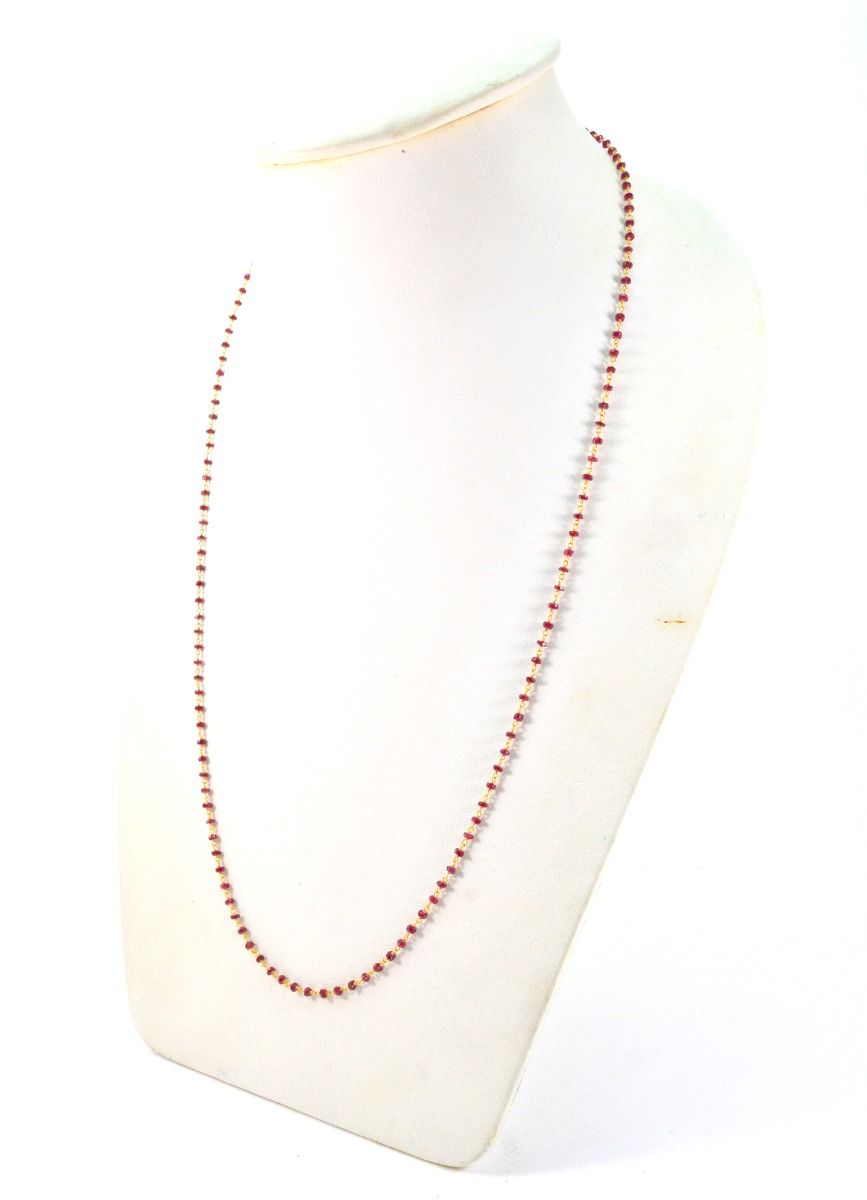 14k  Solid Gold Necklace With Ruby Stone In 2.50 MM Size  , SGGRC-117
