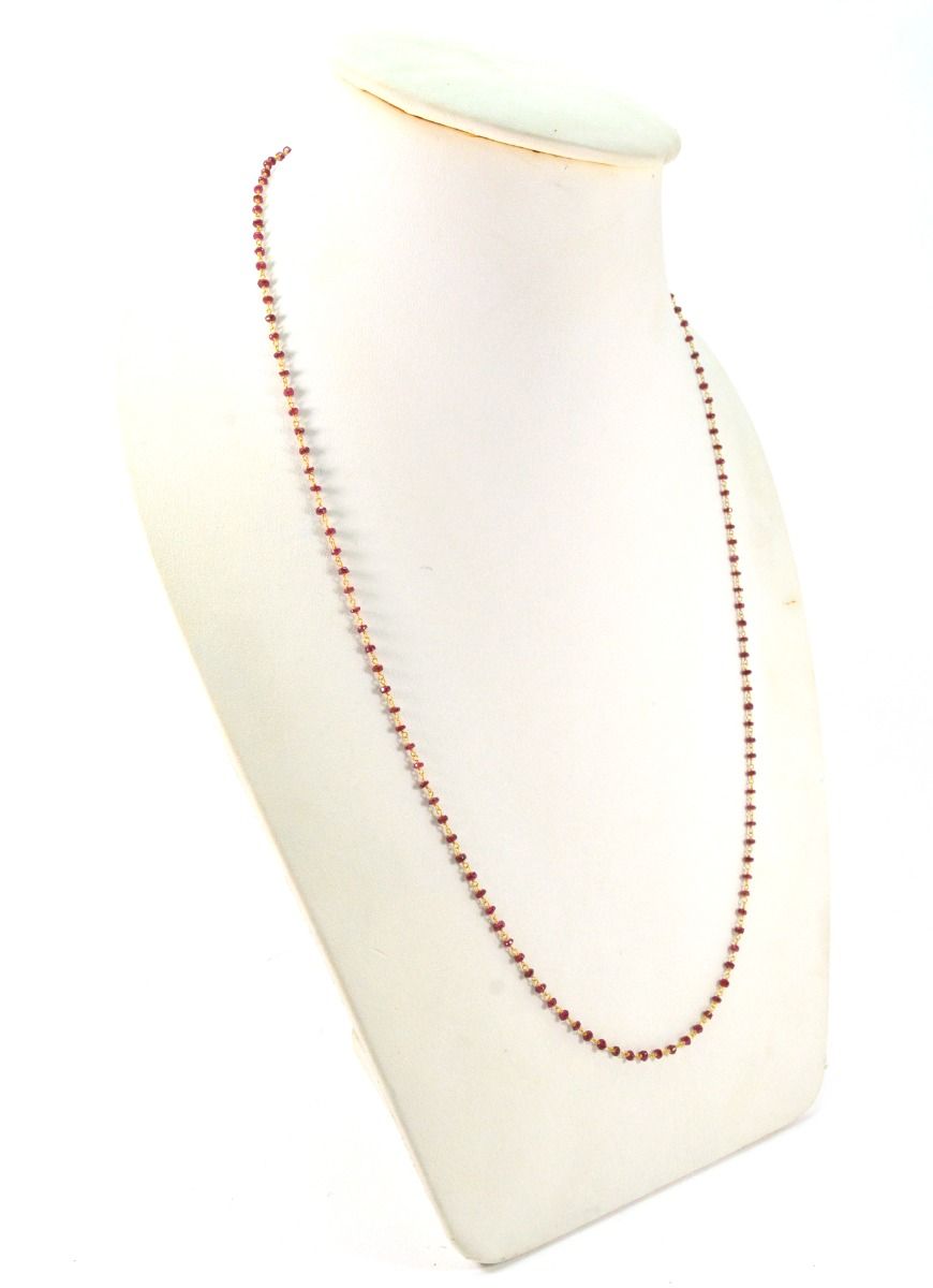 14k  Solid Gold Necklace With Ruby Stone In 2.50 MM Size  , SGGRC-117