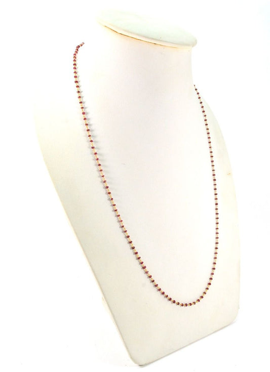 14k  Solid Gold Necklace With Ruby Stone In 2.50 MM Size  , SGGRC-117
