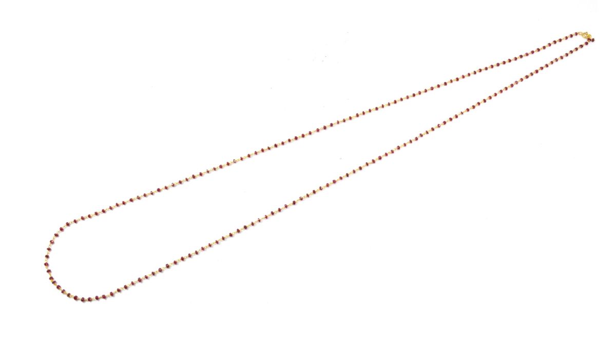 14k  Solid Gold Necklace With Ruby Stone In 2.50 MM Size  , SGGRC-117