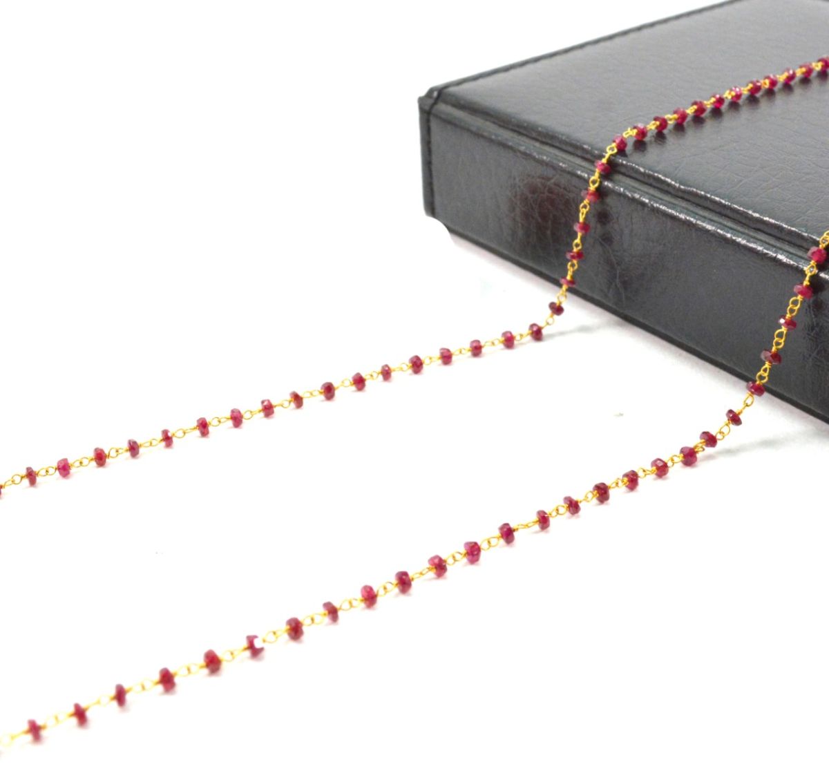 14k  Solid Gold Necklace With Ruby Stone In 2.50 MM Size  , SGGRC-117