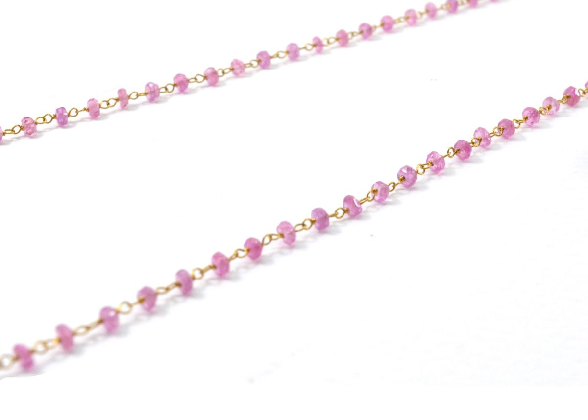 Lovely 14k  Solid Gold Necklace in Roundel Shape With 3MM Size, SGGRC-120