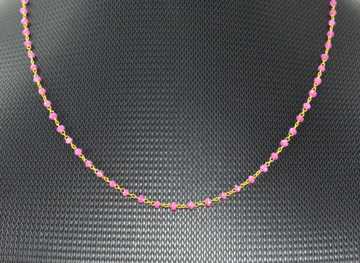 Beautiful 14k  Solid Yellow Gold Necklace With AAA Quality - 3MM, SGGRC-121