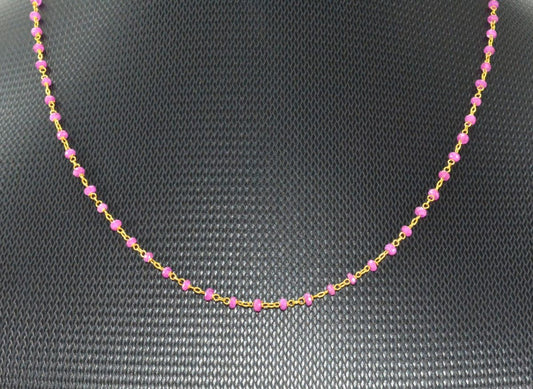 Beautiful 14k  Solid Yellow Gold Necklace With AAA Quality - 3MM, SGGRC-121 - view 3
