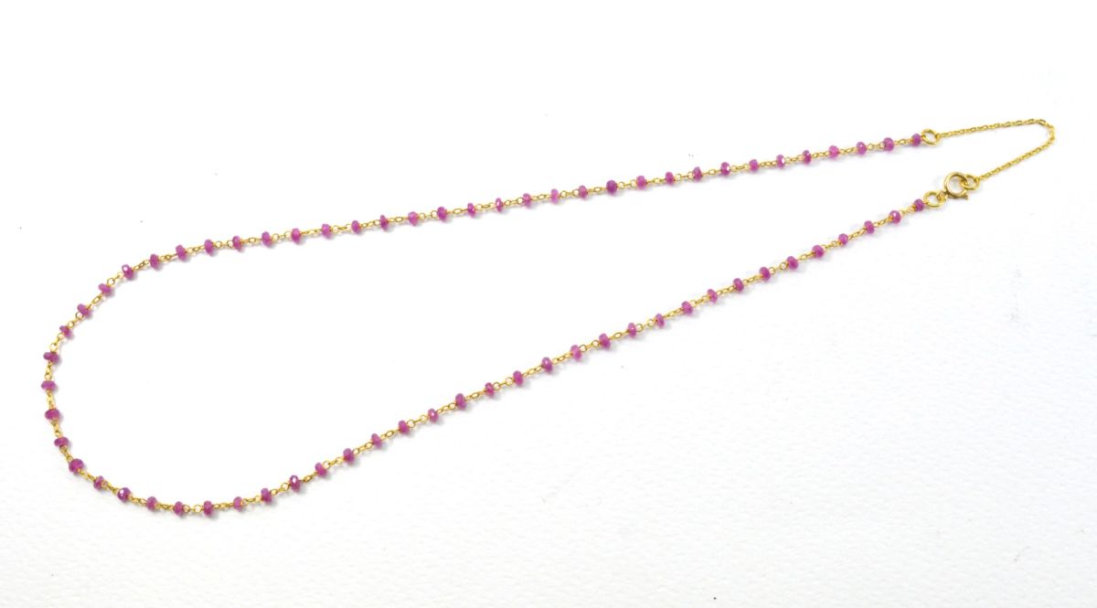 Beautiful 14k  Solid Yellow Gold Necklace With AAA Quality - 3MM, SGGRC-121