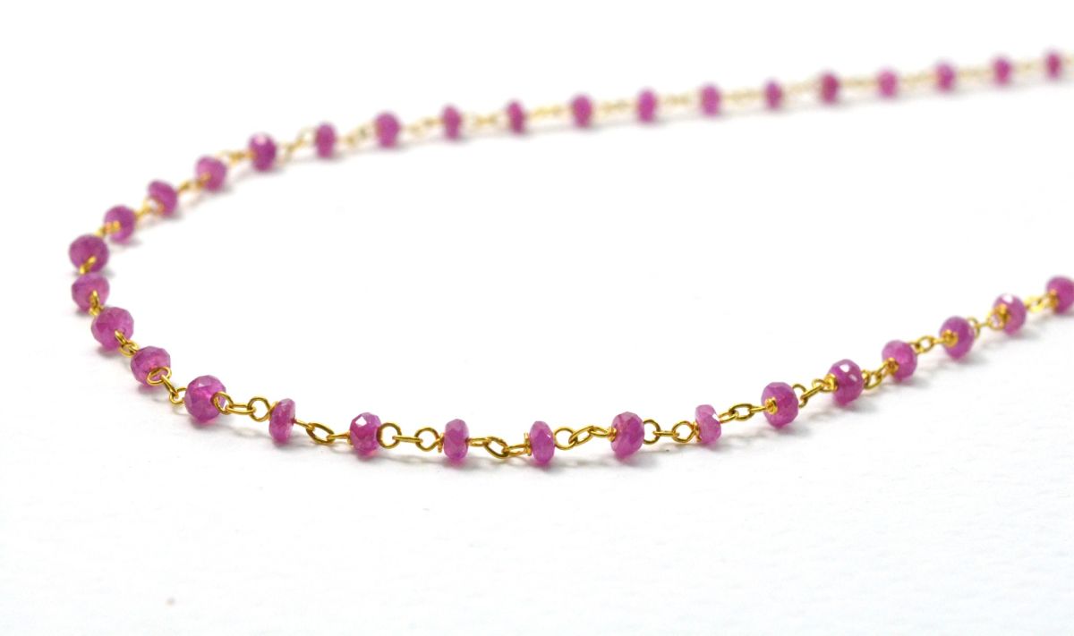 Beautiful 14k  Solid Yellow Gold Necklace With AAA Quality - 3MM, SGGRC-121