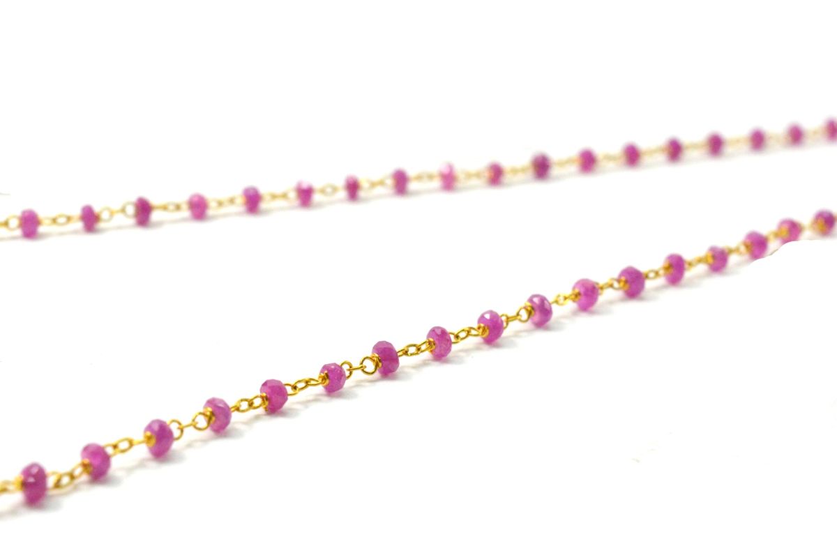 Beautiful 14k  Solid Yellow Gold Necklace With AAA Quality - 3MM, SGGRC-121