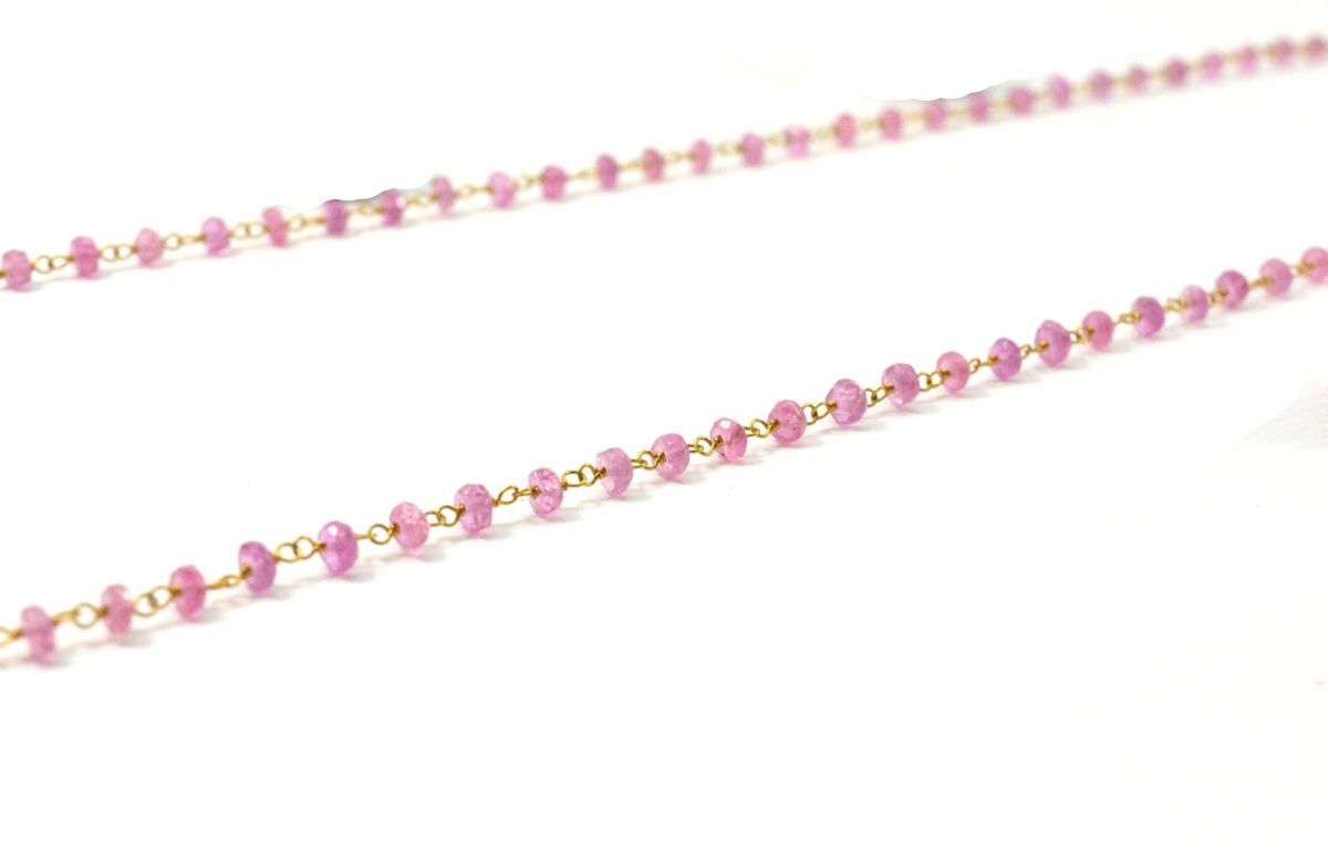 14k Solid Yellow Gold Necklace In 3MM Size - Roundel in Shape, SGGRC-121