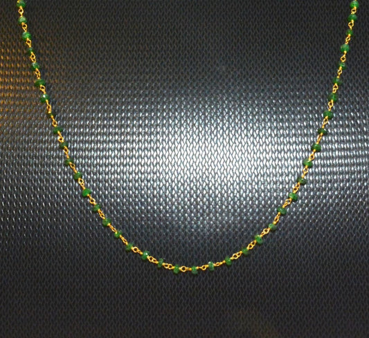 14k Solid Yellow Gold Necklace in Roundel Shape - 3MM Size, SGGRC-127 - view 3