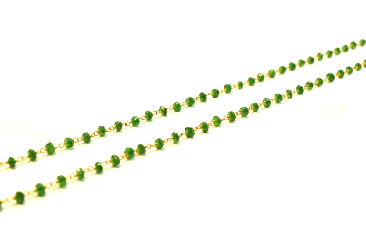 14k Solid Yellow Gold Necklace in Roundel Shape - 3MM Size, SGGRC-127