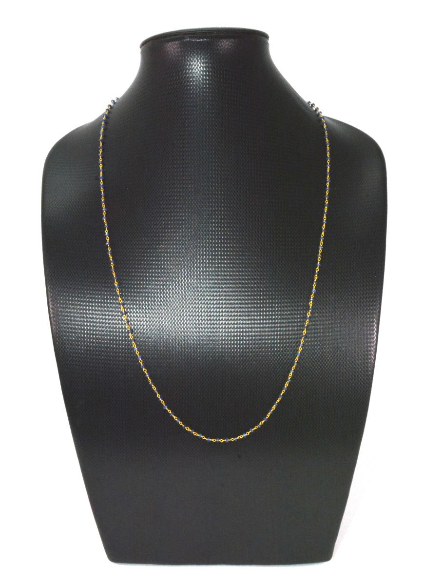 14k Solid Gold Necklace With Blue Sapphire Stone , 2.50 MM, SGGRC-131