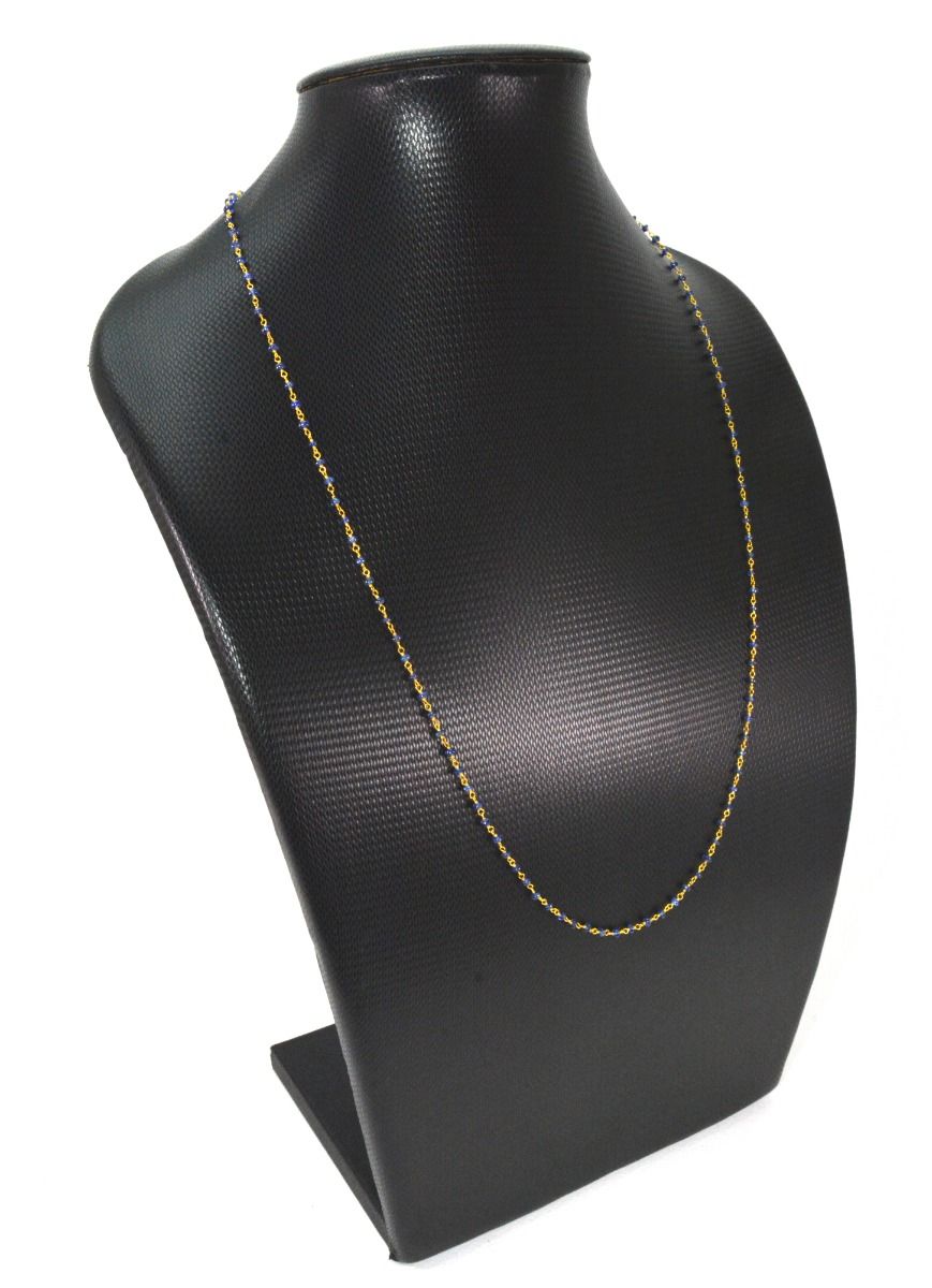 14k Solid Gold Necklace With Blue Sapphire Stone , 2.50 MM, SGGRC-131