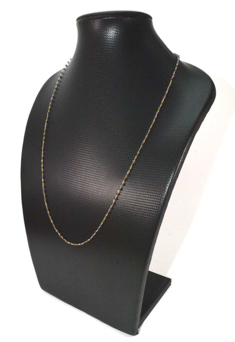 14k Solid Gold Necklace With Blue Sapphire Stone , 2.50 MM, SGGRC-131