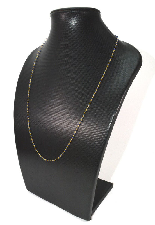 14k Solid Gold Necklace With Blue Sapphire Stone , 2.50 MM, SGGRC-131