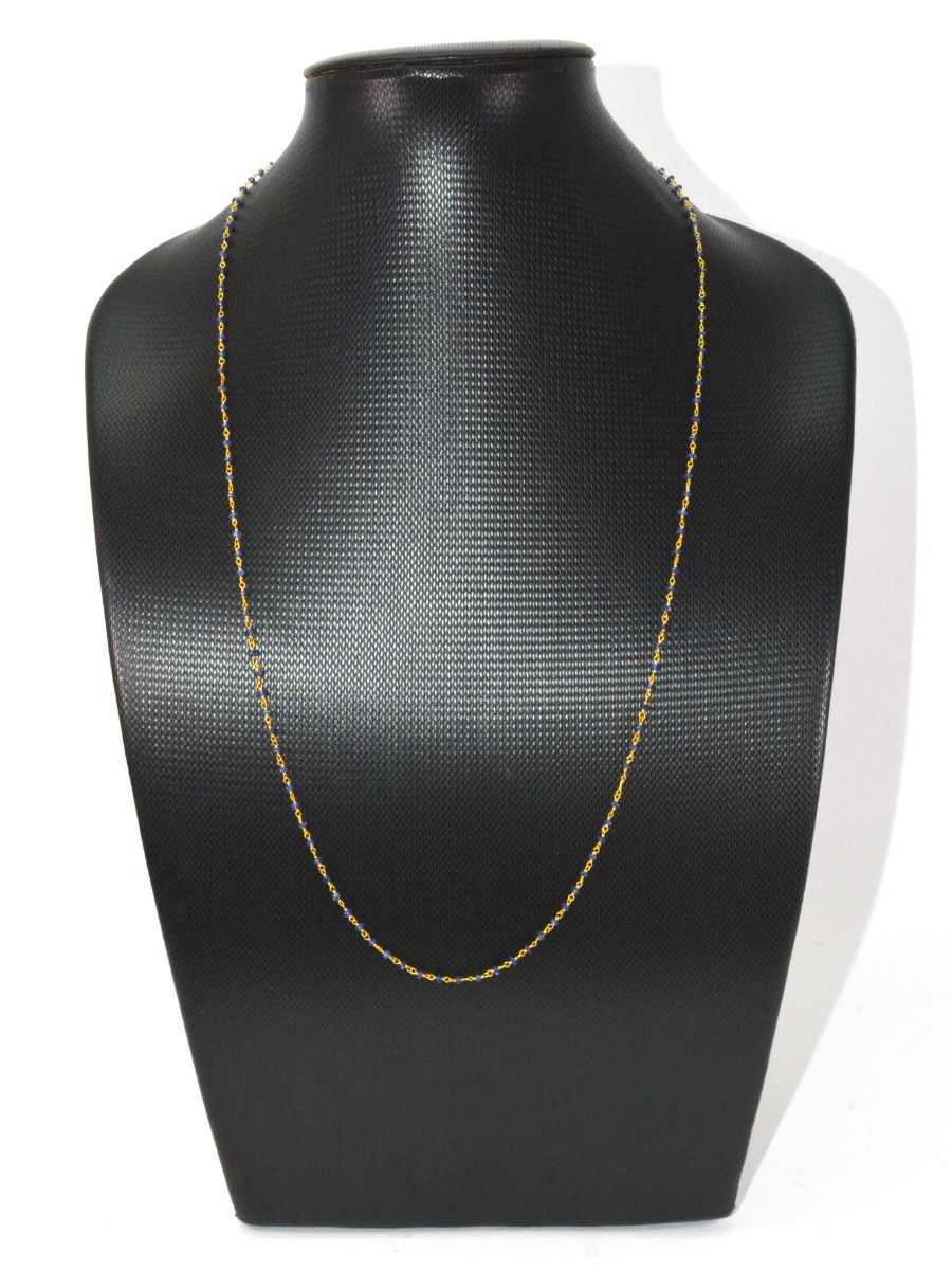 14k Solid Gold Necklace in 2.00 mm Size With Blue Sapphire Stone, SGGRC-132
