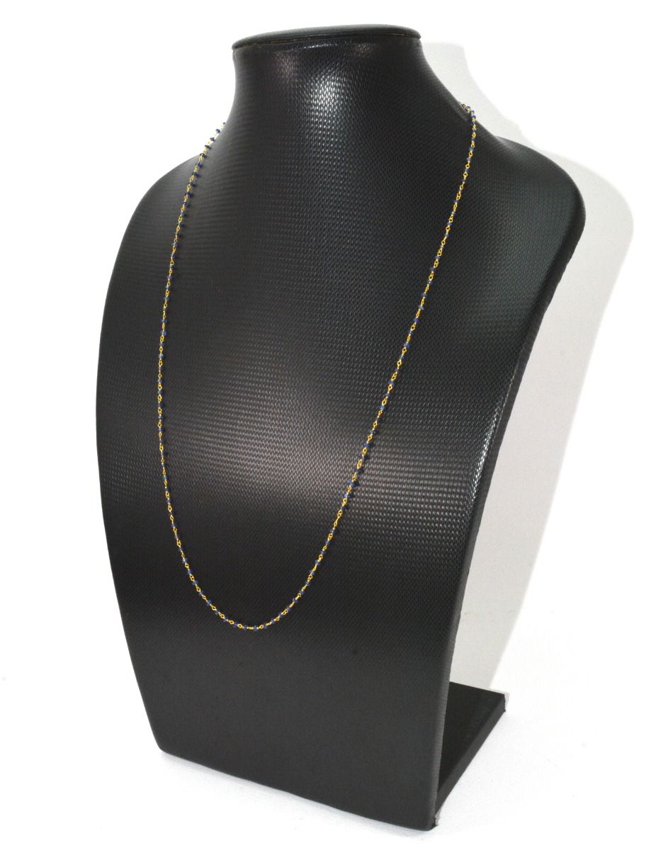14k Solid Gold Necklace in 2.00 mm Size With Blue Sapphire Stone, SGGRC-132