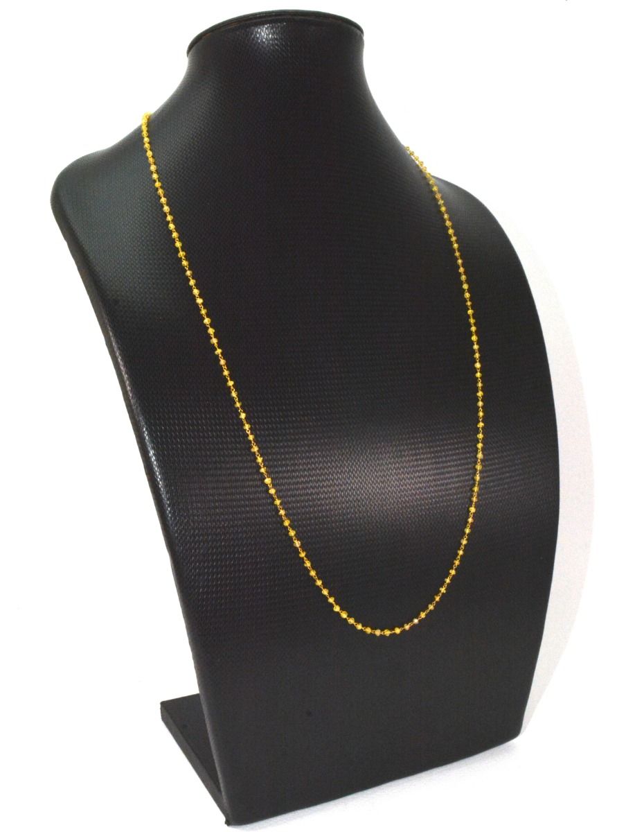 14k Solid Gold Necklace With Yellow Sapphire Stone - 2MM Size , SGGRC-134