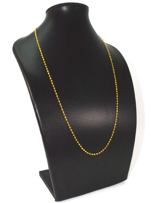 14k Solid Gold Necklace With Yellow Sapphire Stone - 2MM Size , SGGRC-134