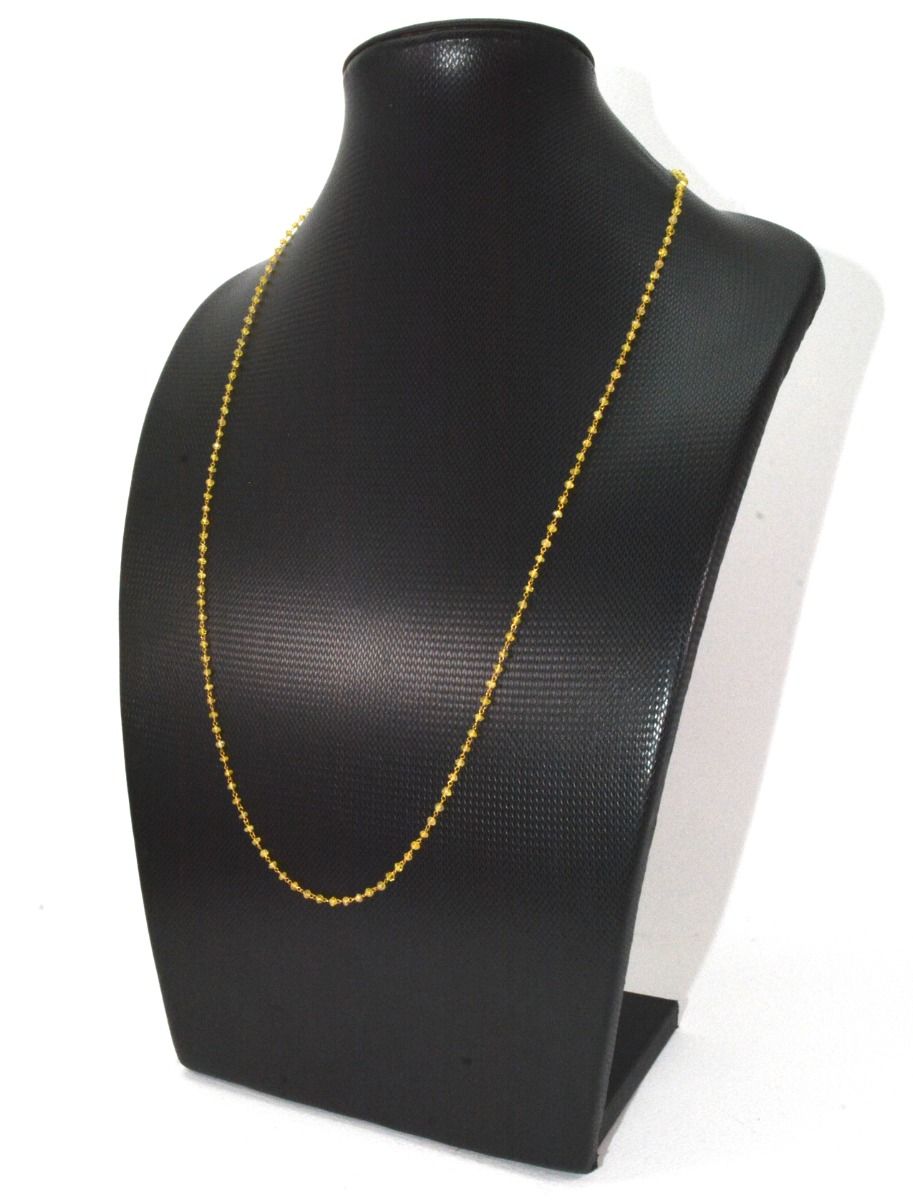 14k Solid Gold Necklace With Yellow Sapphire Stone - 2MM Size , SGGRC-134