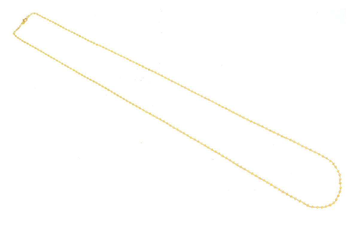 14k Solid Gold Necklace With Yellow Sapphire Stone - 2MM Size , SGGRC-134