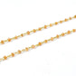 14k Solid Gold Necklace With Natural Orange Sapphire Stones, 2MM - SGGRC-138