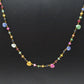 14k Solid Gold Necklace - Natural Multi Stones ,3MM - SGGRC-145
