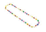 14k Solid Gold Necklace Studded With Multi Stones - SGGRC-148