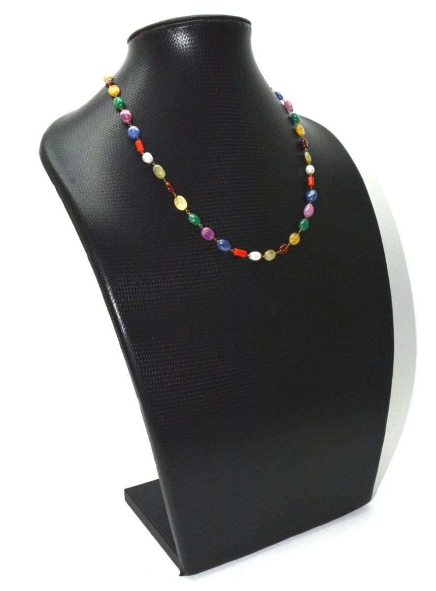 14k Solid Gold Necklace With Natural Multi Stones  - SGGRC-149