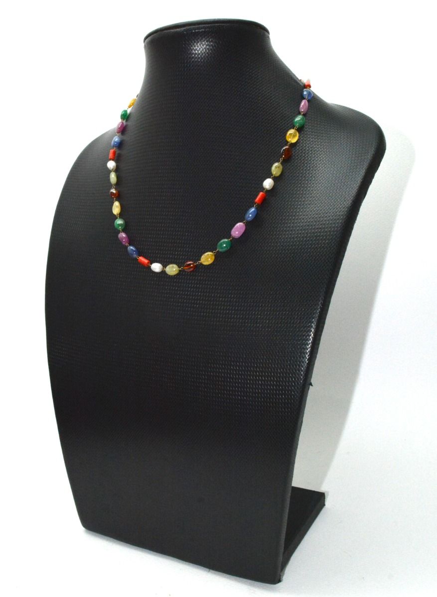 14k Solid Gold Necklace With Natural Multi Stones  - SGGRC-149