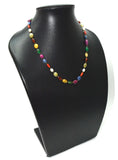 14k Solid Gold Necklace - Natural Multi Stones - SGGRC-150