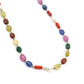 14k Solid Gold Necklace With Natural Multi Stones - Mix Size,  SGGRC-151