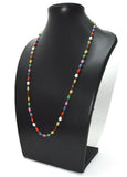 Attractive 14k Solid Gold Necklace In Mix Size With Multi Stone - SGGRC-153