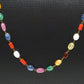 Attractive 14k Solid Gold Necklace In Mix Size With Multi Stone