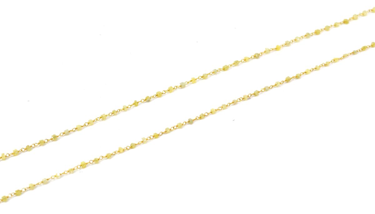 14k Solid Gold Necklace - Natural Multi Stones ,3MM - SGGRC-154
