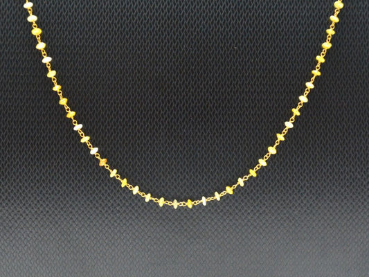 Gorgeous 14k Solid Gold Necklace With Yellow Diamond Stone -  SGGRC-155 - view 3