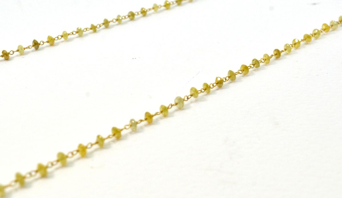 Gorgeous 14k Solid Gold Necklace With Yellow Diamond Stone -  SGGRC-155