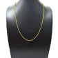 14k Solid Gold Necklace With Natural Yellow Diamond Stones -3MM Size