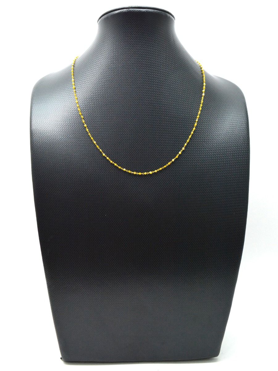14k Solid Gold Necklace Studded With Natural Yellow Diamond Stones - SGGRC-161