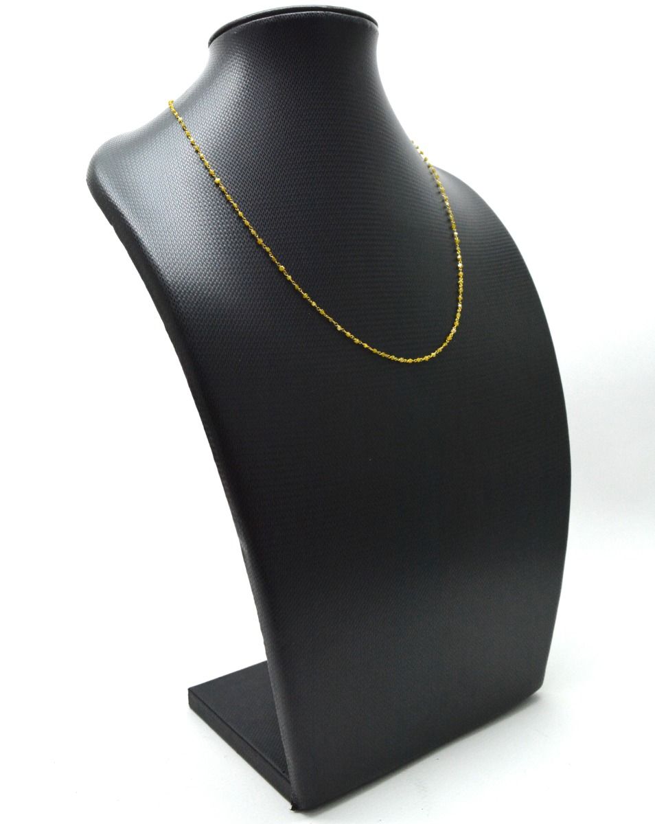 14k Solid Gold Necklace Studded With Natural Yellow Diamond Stones
