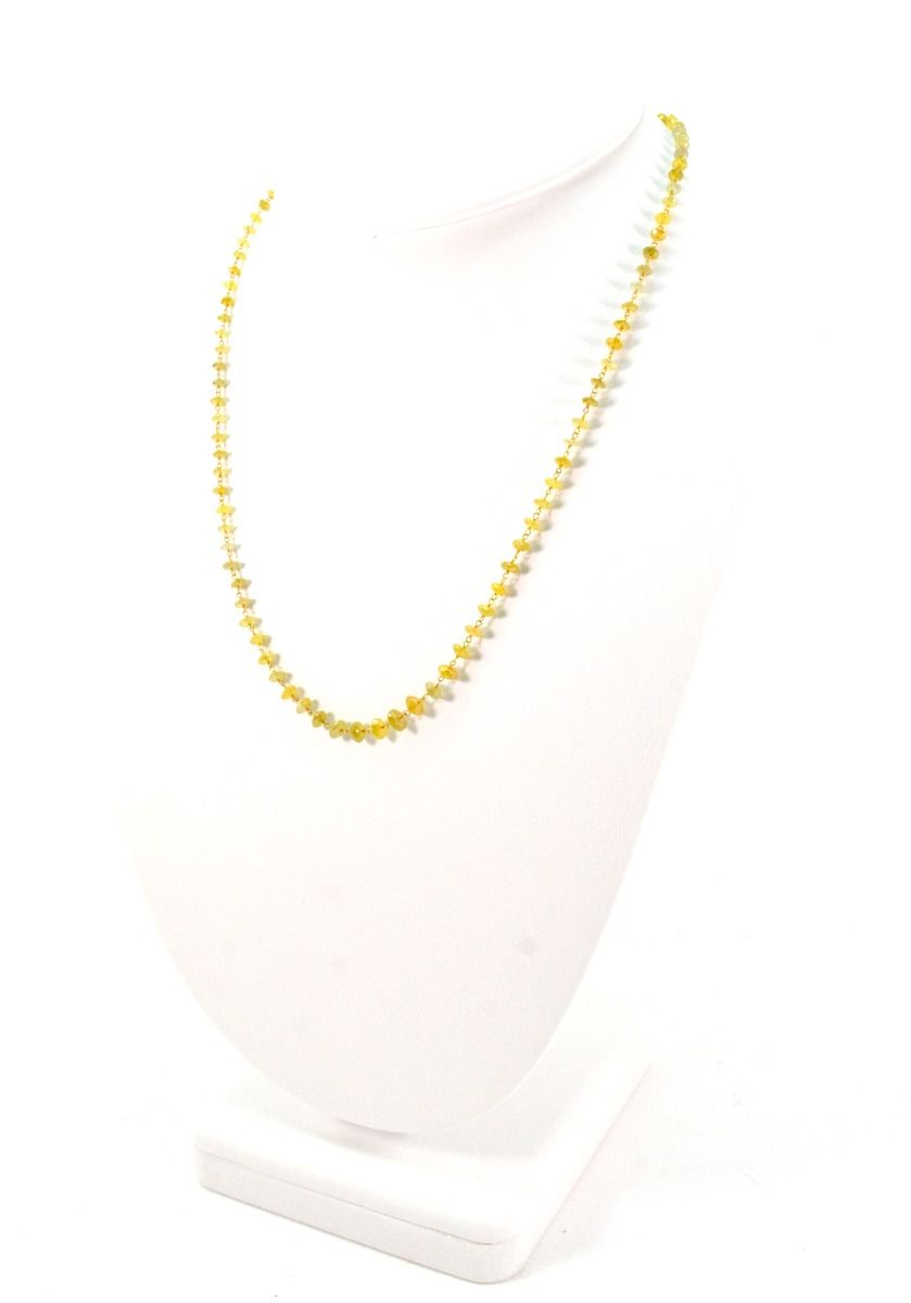 18k Solid Gold Necklace In Roundel Shape With Natural Yellow Diamond Stones - SGGRC-162