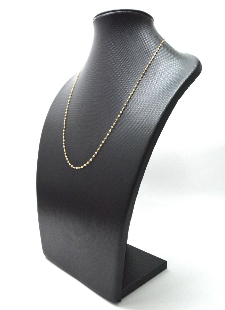 14k Solid Gold Necklace With Natural White Diamond Stones, 1.50 - 2MM