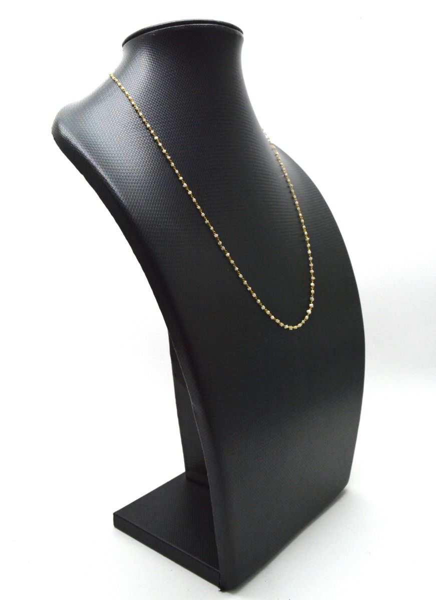 14k Solid Gold Necklace With Natural White Diamond Stones, 1.50 - 2MM