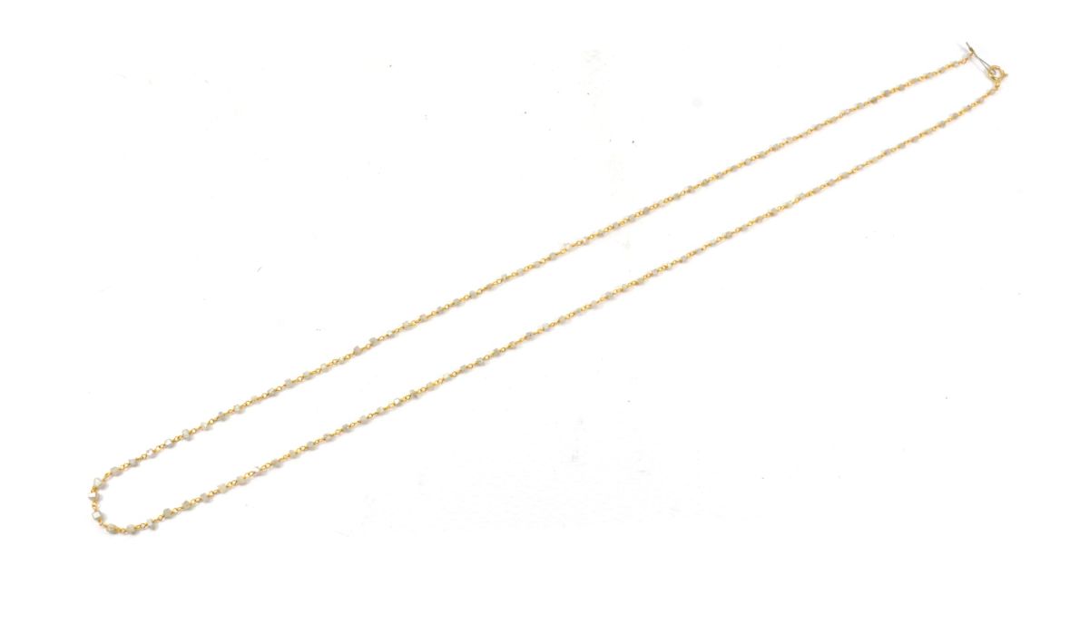 14k Solid Gold Necklace With Natural White Diamond Stones, 1.50 - 2MM - SGGRC-163
