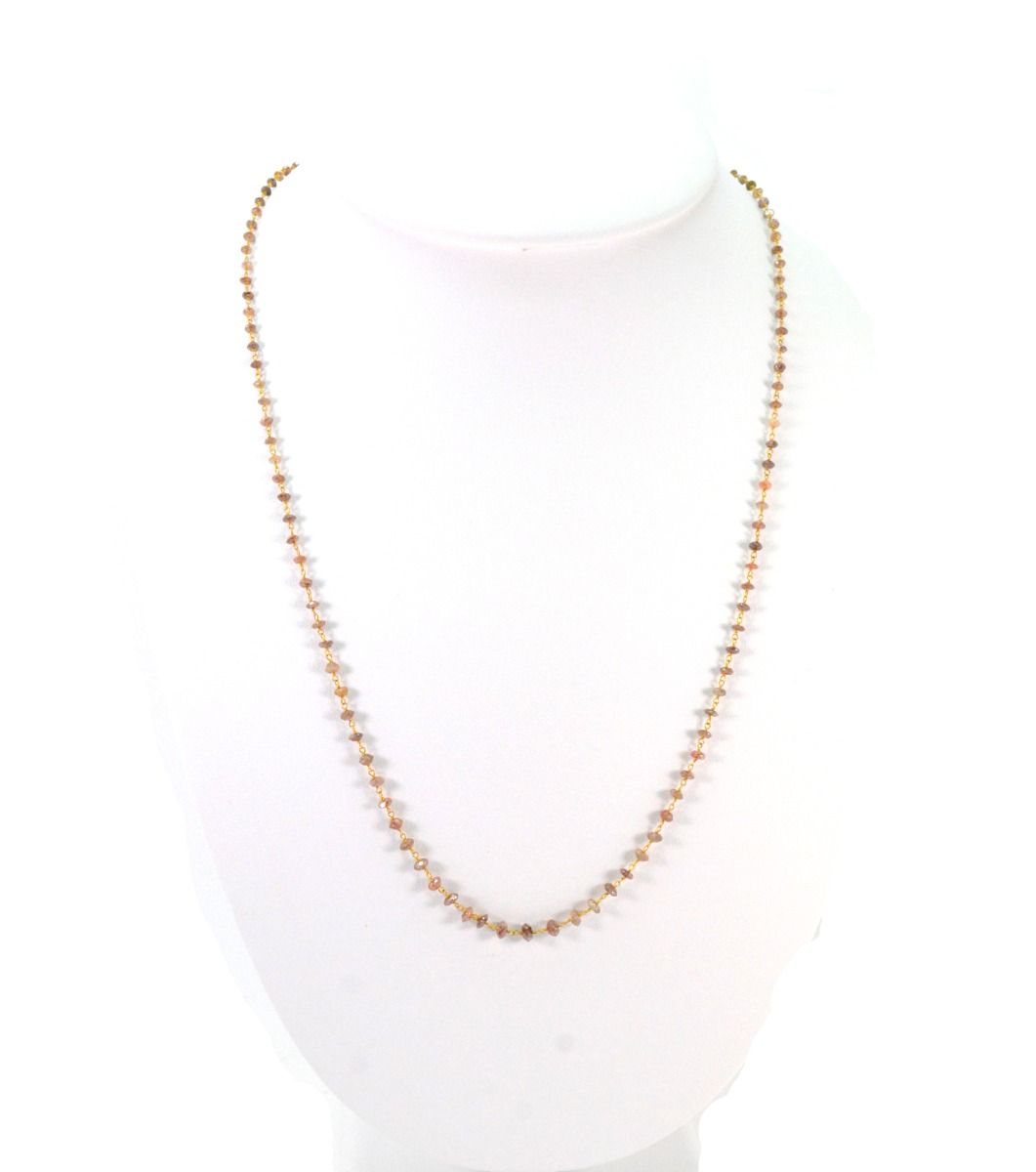 14k Solid Gold Necklace Studded With Natural Red Diamond Stone -  SGGRC-165